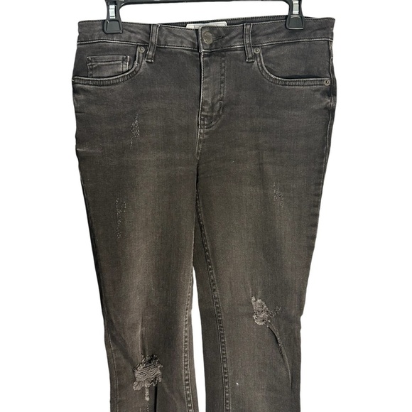 Free People Black Wash Raw Hem Skinny Jeans Sz 26 - Picture 4 of 11